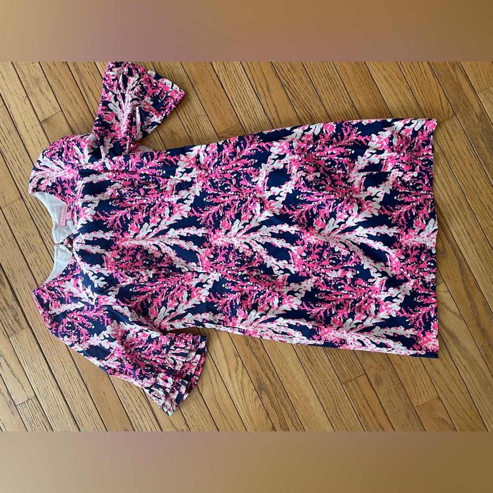 Lilly Pulitzer Fiesta Stretch Dress Size 6 nauti navy beyond the sea shift